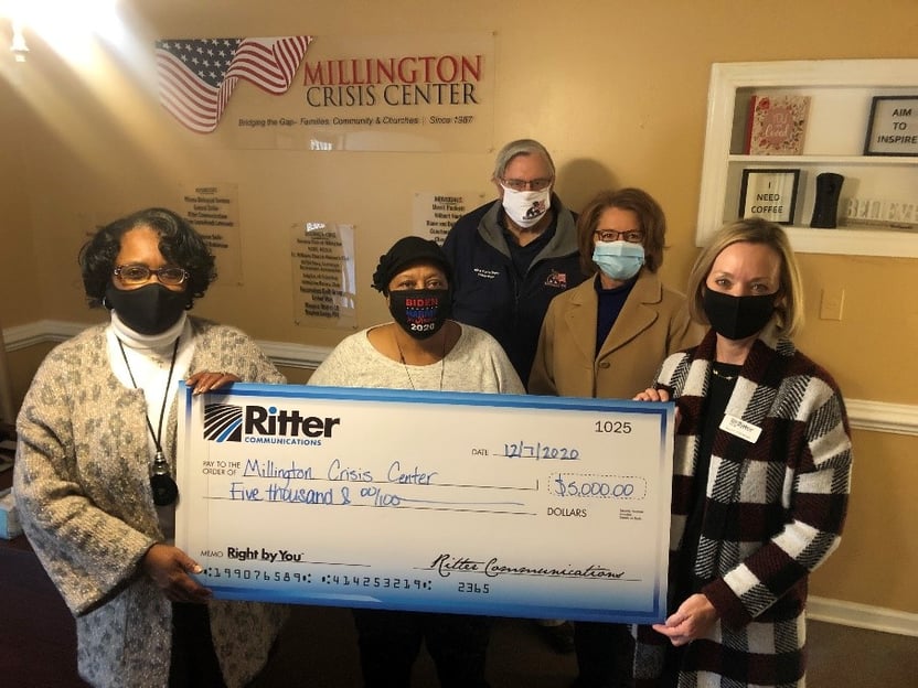 Ritter Communications donates 5,000 to the Millington Crisis Center in